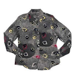 Piano Vintage Silk Printed Button Down Shirt